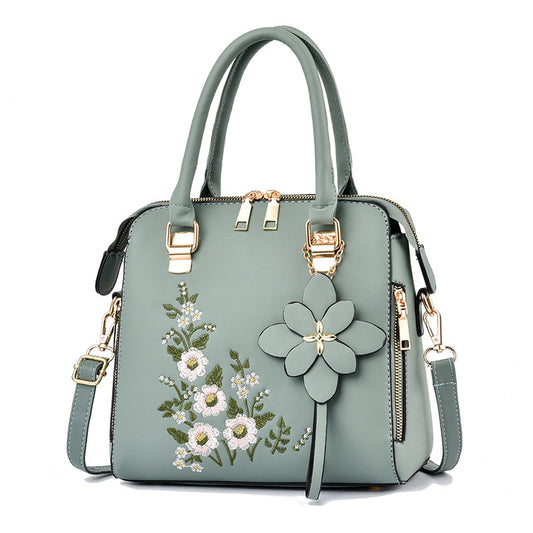 Fashion Flowers Embroidered Handbag Women