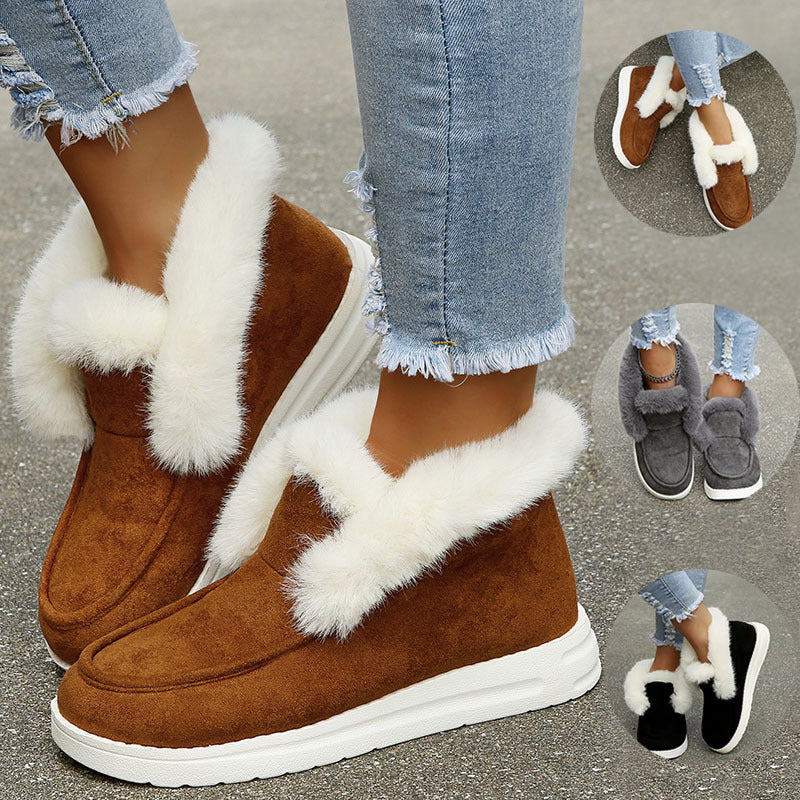 Plush Fur Ankle Boots Women