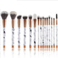 11 sets of marble makeup brush