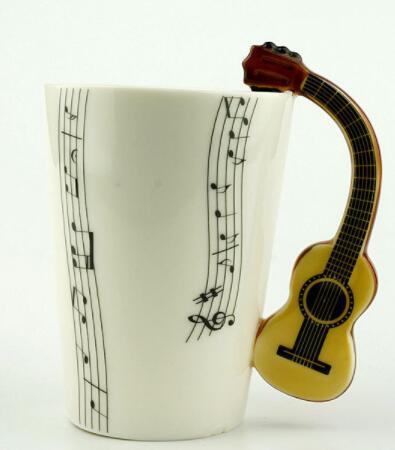 Creative Music Violin Style Guitar Ceramic Mug