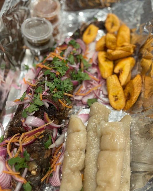 Roasted Mackerel Fish + Plantain