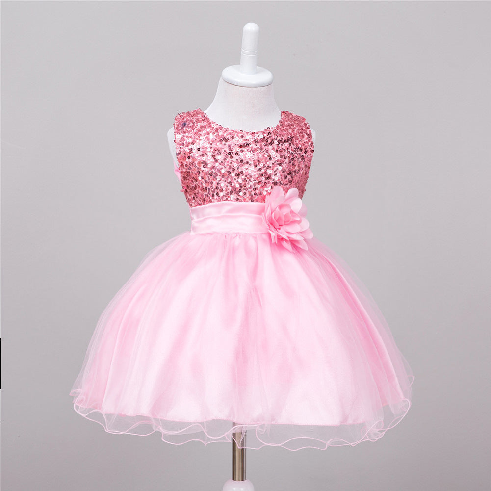 Baby Sequin Flower Girl Wedding Princess Dress