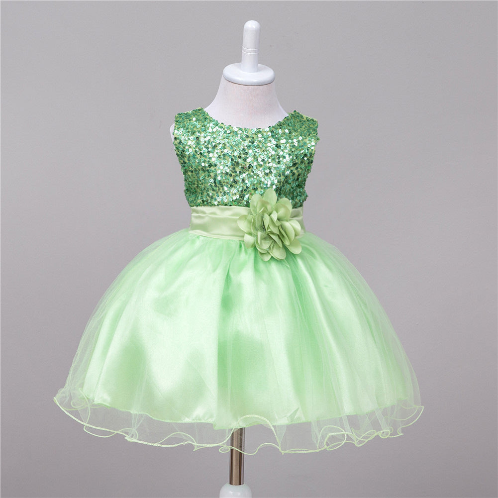 Baby Sequin Flower Girl Wedding Princess Dress