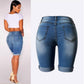 High waist personality ripped middle street fashion Jeans