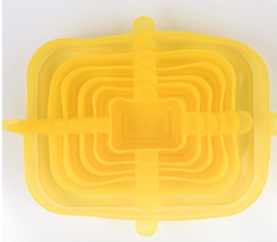 The 6-piece set of multi-functional silicone lid can