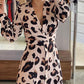 New Leopard Print Long Sleeve Dress