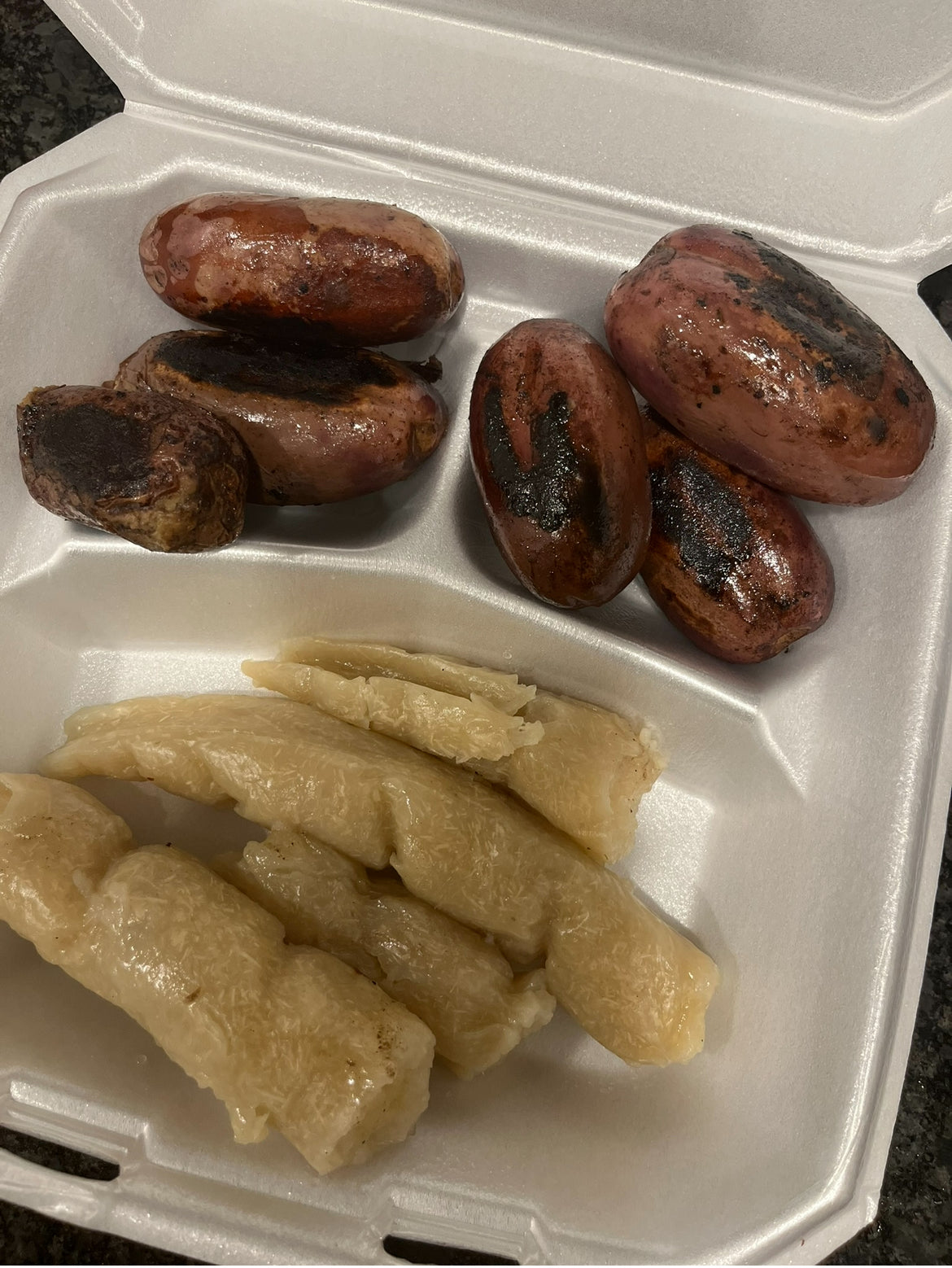 Cassava Sticks/Plantain With Grilled Plums