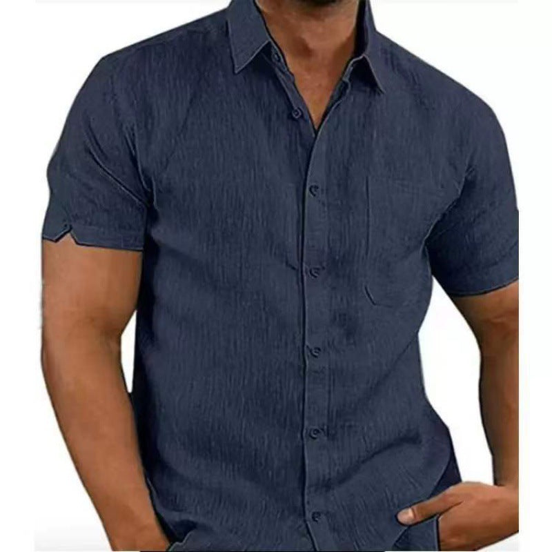 Men Short Sleeve Solid Shirt