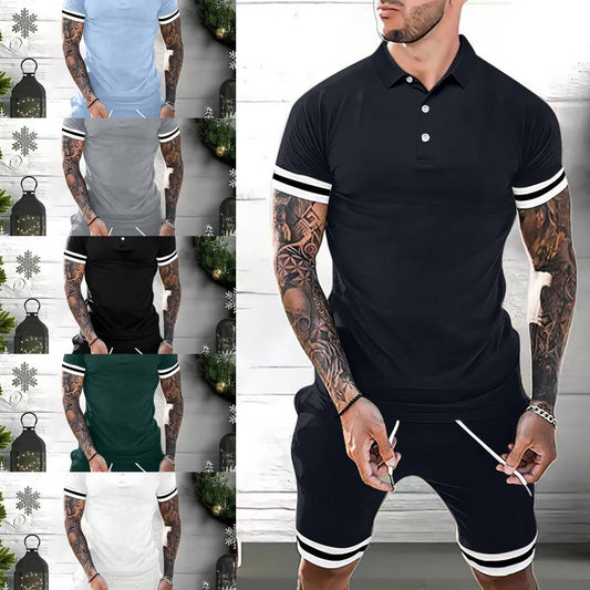 Mens 2 Piece Outfits Polo Set