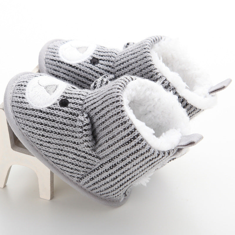 Autumn winter new bear knitting plus baby shoes