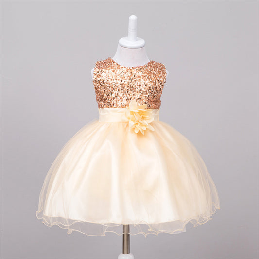 Baby Sequin Flower Girl Wedding Princess Dress