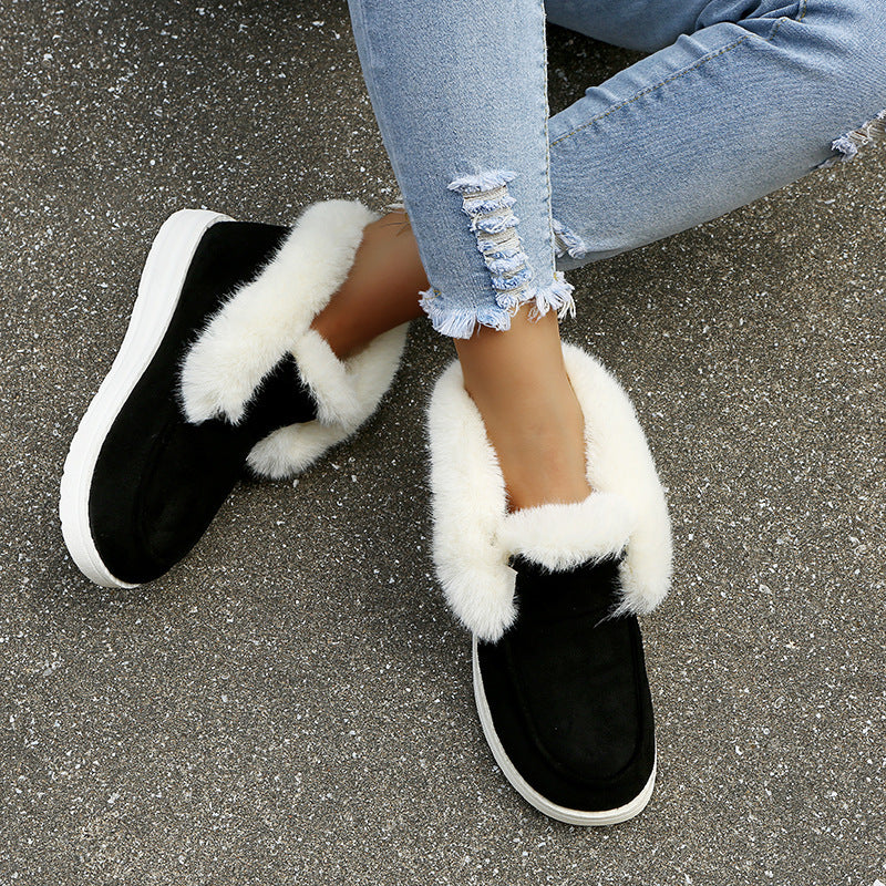 Plush Fur Ankle Boots Women