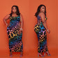 European And American Plus Size Color Leopard Print Womens Dress