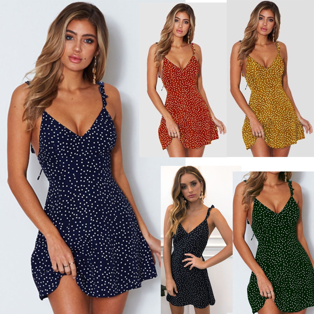 Polka-dot Strappy Dress Women