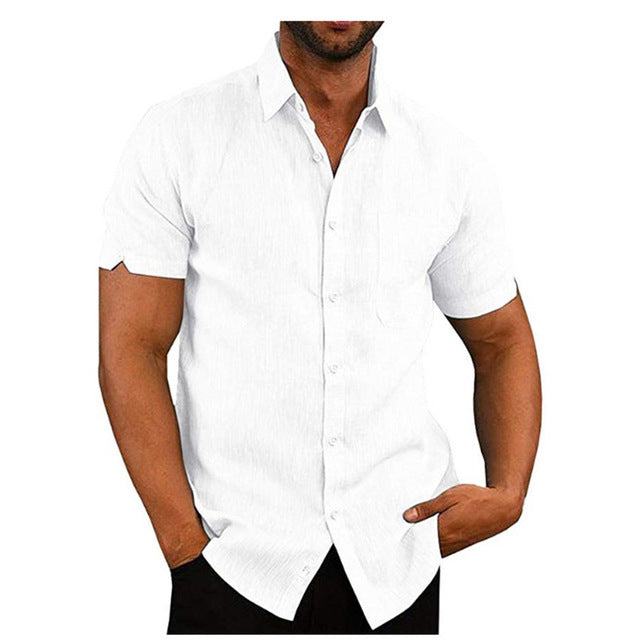 Men Short Sleeve Solid Shirt