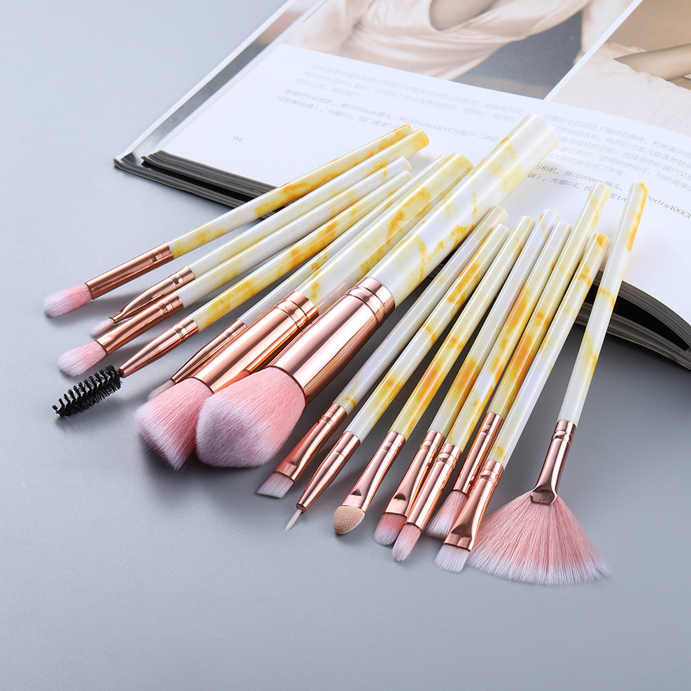 Marbled Design Makeup Brushes Set