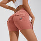 High Waist Hip Lifting Shorts With Pockets