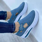 Ladies Casual Low Wedge Sneakers