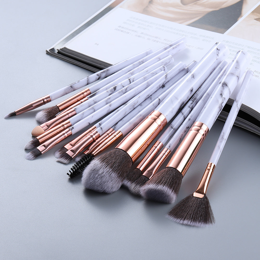 Marbled Design Makeup Brushes Set