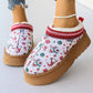 Women's Cartoon Christmas Print Ankle Boots