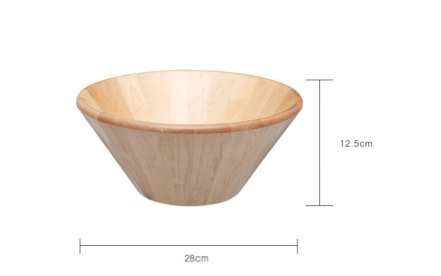 Large round style wooden bowl