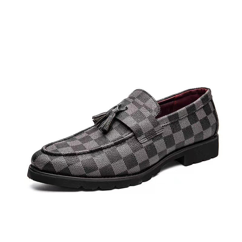 Men's Plaid Leather Shoes