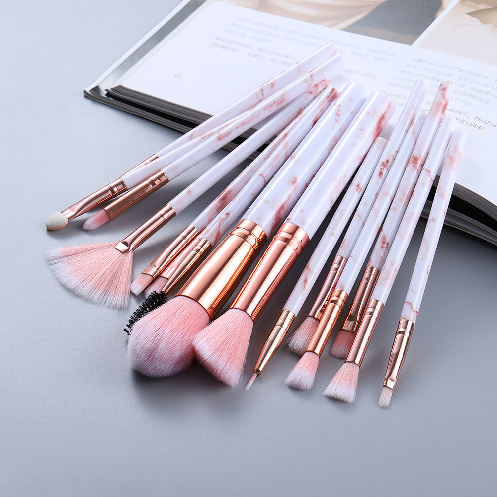 Marbled Design Makeup Brushes Set