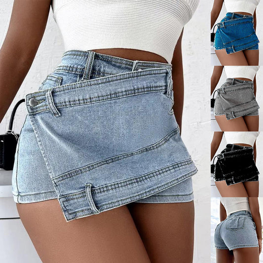 Street Vintage Denim Shorts Skirt