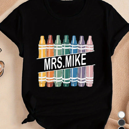 Mrs. MIKE Printed Round Neck T-shirt