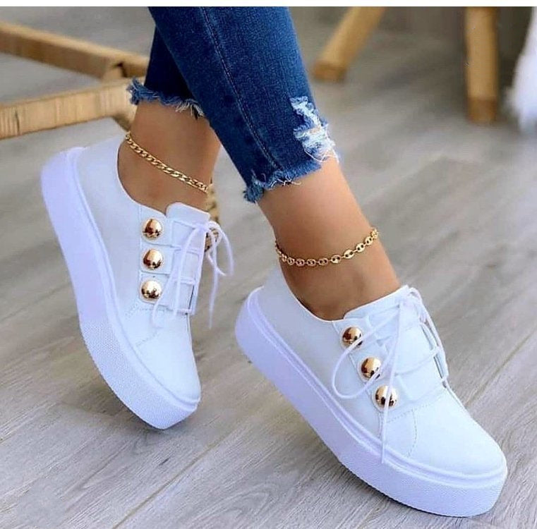 Lace-up Flats Sneakers Women