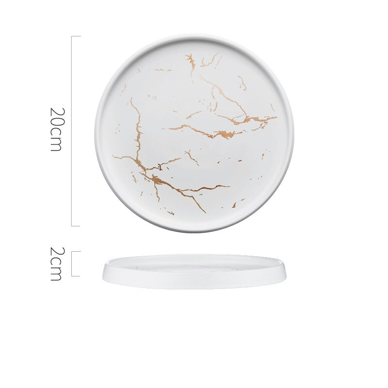 Nordic Style Marble Plate Household Ceramic Dish