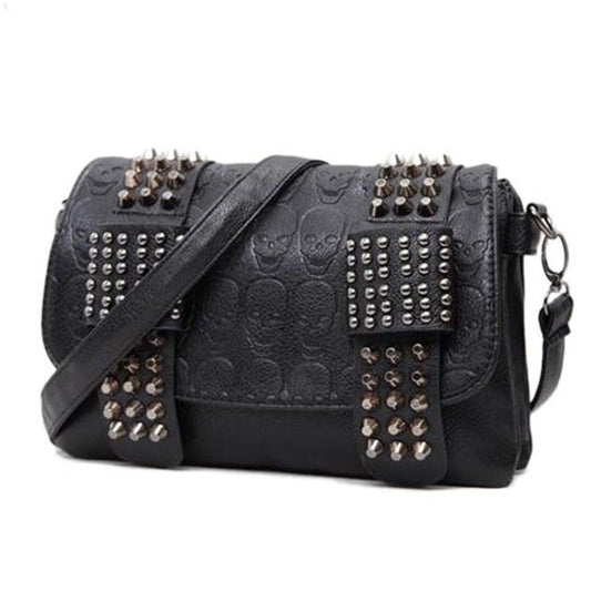 Fashion Women Black Leather Messenger Bag