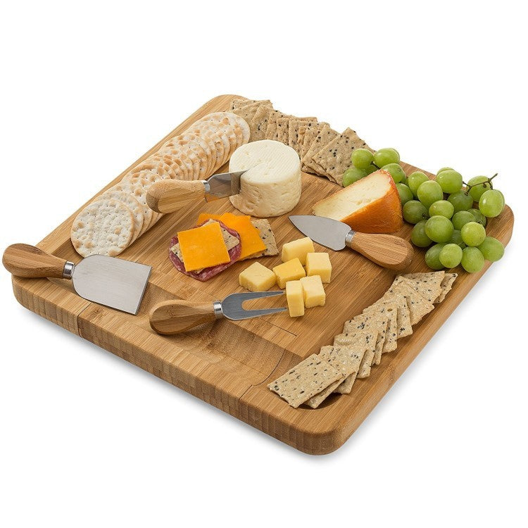 Bamboo cheese board set cheese cutting board