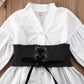 White A-Line Shirt Dress For Girls