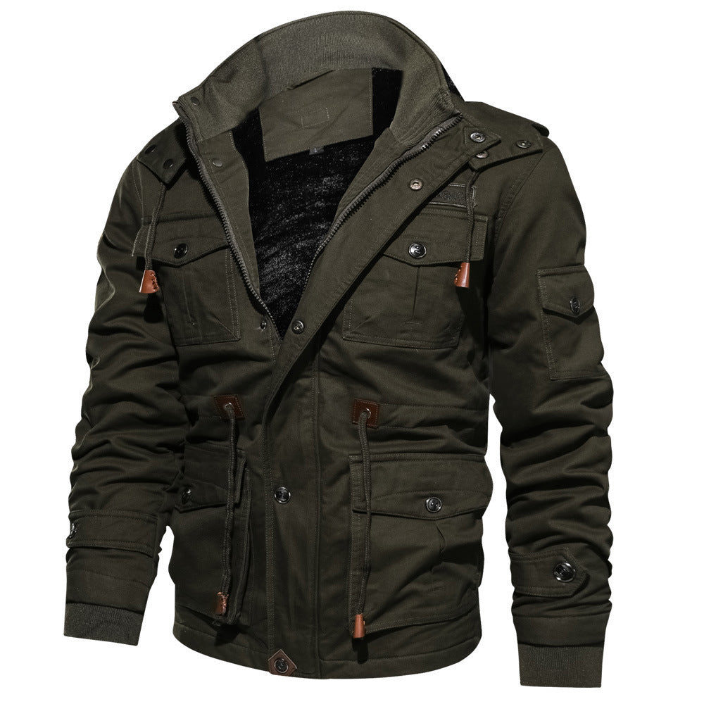 Men's Fleece Jackets Warm Hooded Coat