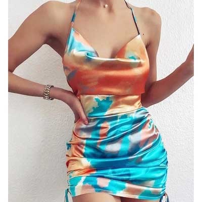 Women''s Sexy Backless Suspender Skirt Dress