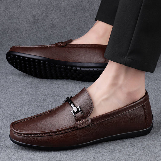 Men's One Pedal Genuine Leather High-grade Soft Soled Flats Casual Shoes