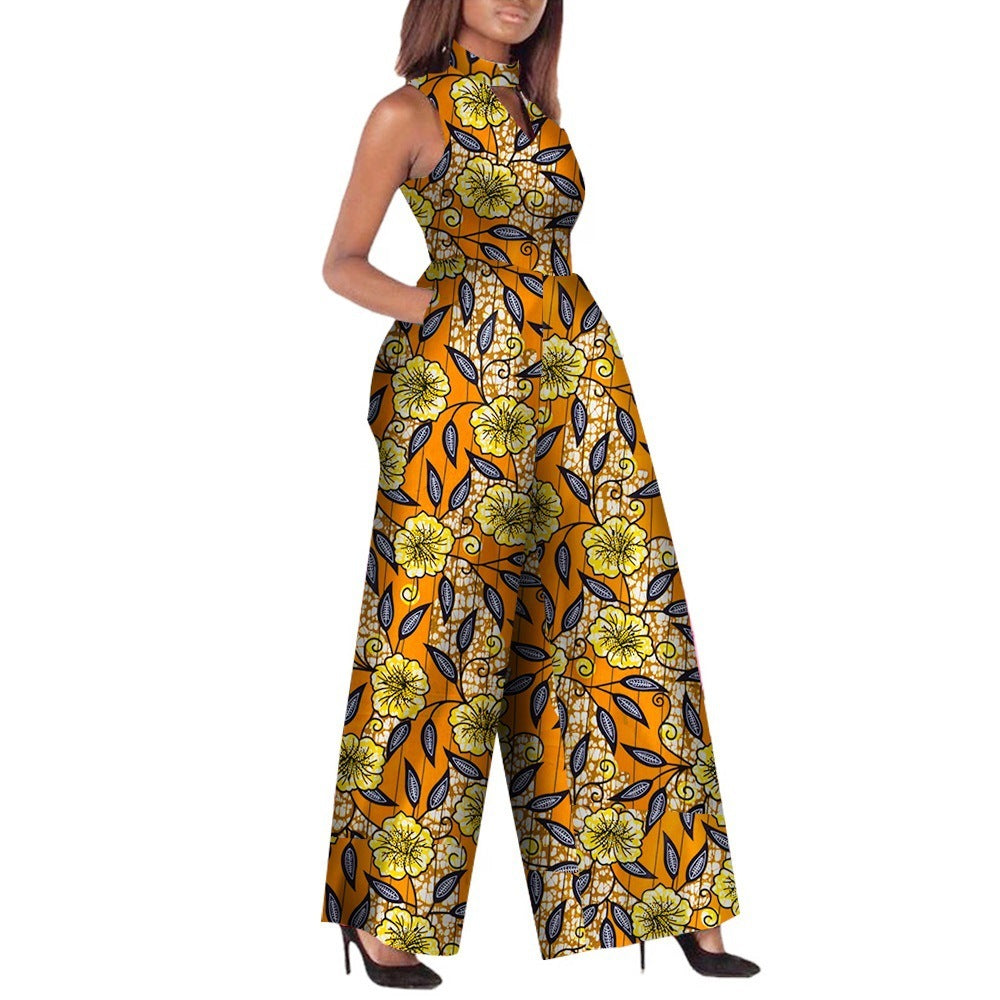 African Women's Ankara Fashion Jumpsuit Sleeveless