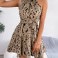 Casual Leopard Print Ruffled Swing Party Dress