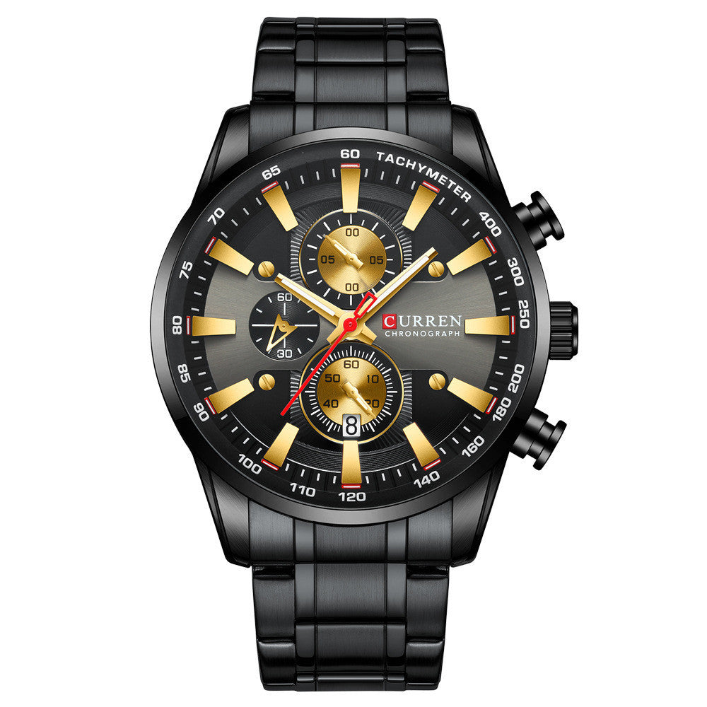 Mens Watch Waterproof Quartz Six-Hand