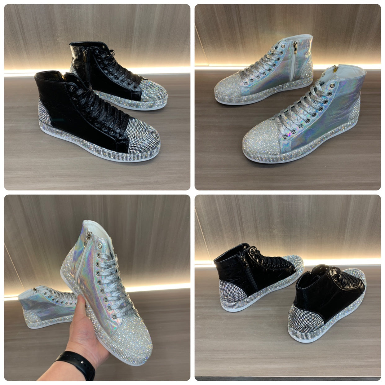 High Top Fashion Hot Diamond Casual Board Shoes