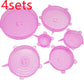 The 6-piece set of multi-functional silicone lid can