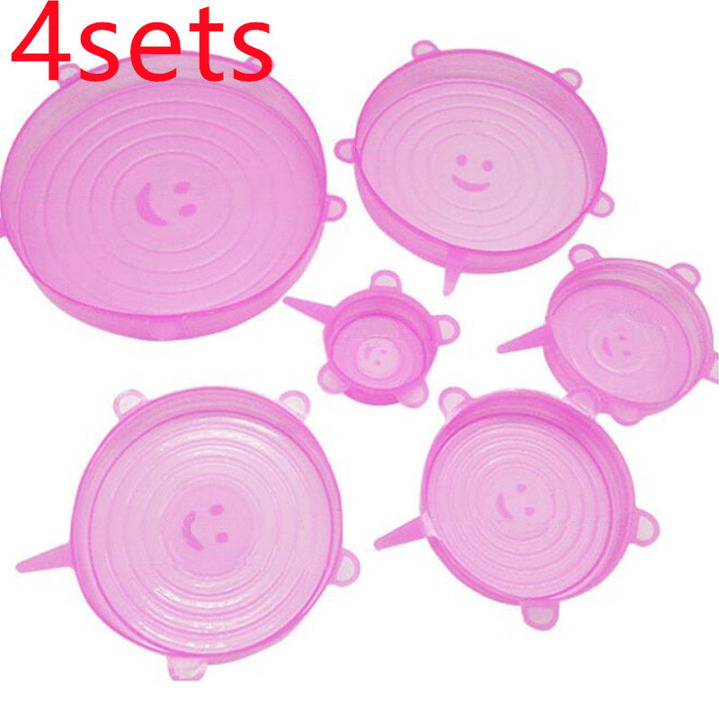 The 6-piece set of multi-functional silicone lid can