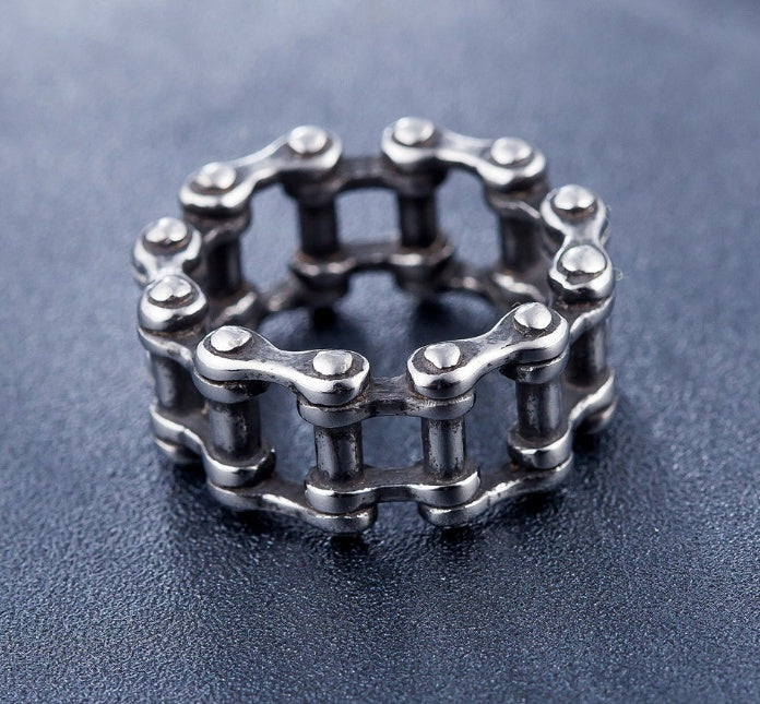 Stainless Steel Link Chain Motorcycle Boy Ring