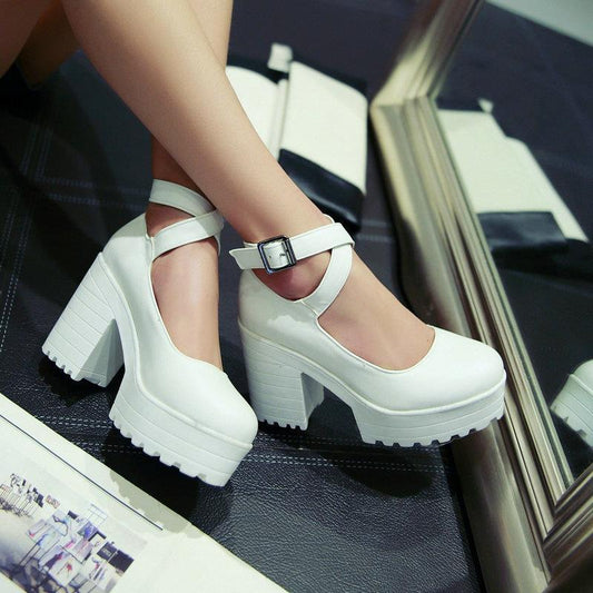 Women's Fashionable Chunky Heel Platform High Shoes