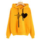 Heart Print Streetwear Hoodie Women