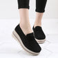 Wedge platform leather sole shoes