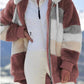 Women's Loose Plush Multicolor Hooded Jacket