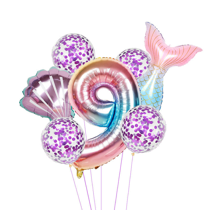 Birthday Party Supplies Decorative Mermaid Balloon Package