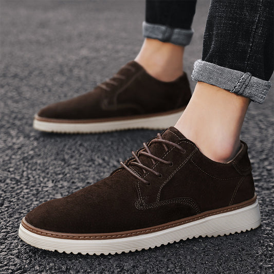 All-match Male Apricot Small Leather Casual Shoes